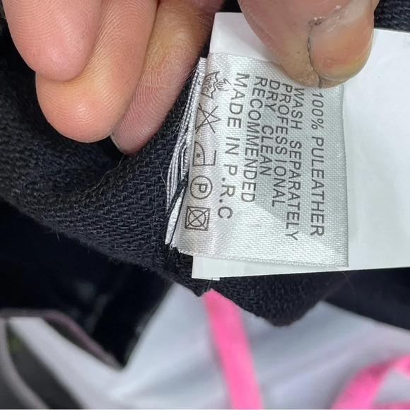 Daphne" Vegan Leather overal dress with adjustable snap bottom shoulder straps - Picture 4 of 12